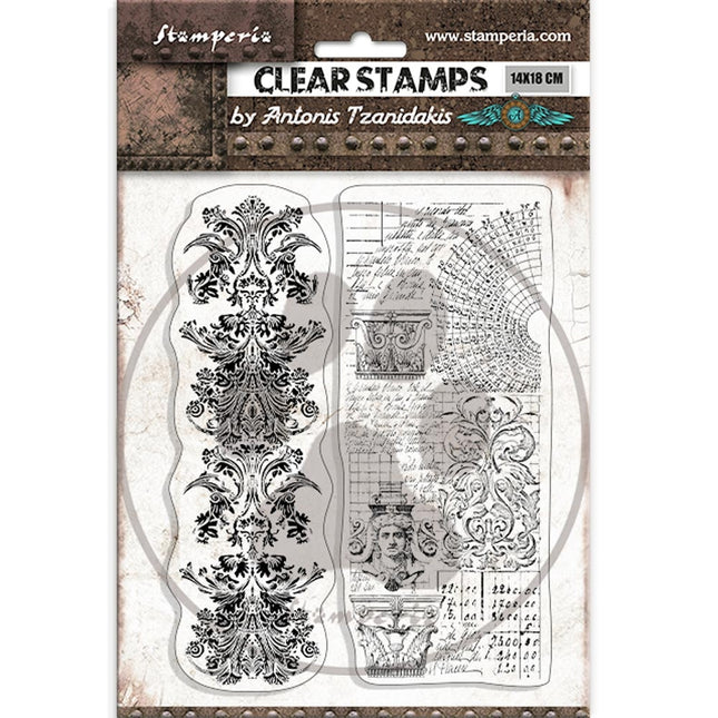 Acrylic stamp cm 14x18 - Sir Vagabond in Fantasy World 2 borders