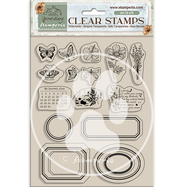 Acrylic stamp cm 14x18 - Create Happiness Secret Diary labels