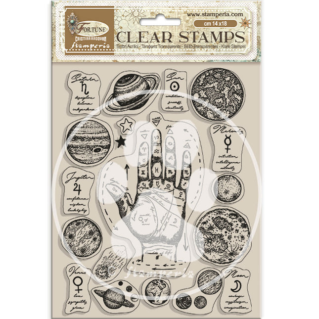 Acrylic stamp cm 14x18 - Fortune elements
