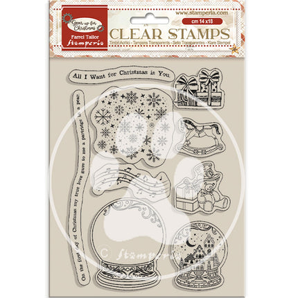 Acrylic stamp cm 14x18 - Gear up for Christmas snowglobes