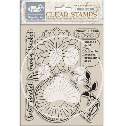 Acrylic stamp cm 14x18 - Create Happiness Dewdrops habit tracker