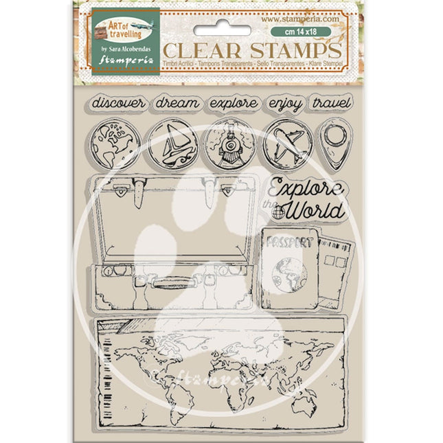 Acrylic stamp cm 14x18 - Art of Travelling