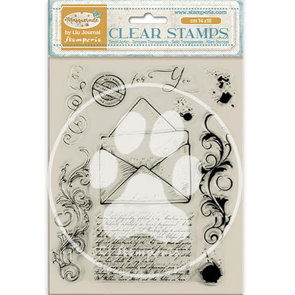Acrylic stamp cm 14x18 - Masquerade letter