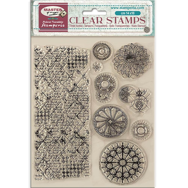 Acrylic stamp cm 14x18 - Master of Magic border and circles