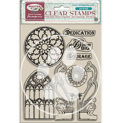 Acrylic stamp cm 14x18 - Master of Magic gothic elements