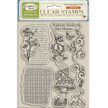Acrylic stamp cm 14x18 - Hidden Grove gnome