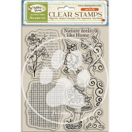 Acrylic stamp cm 14x18 - Hidden Grove gnome