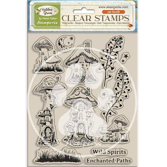 Acrylic stamp cm 14x18 - Hidden Grove mushrooms