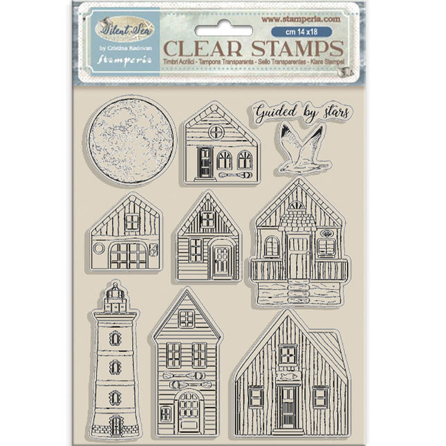 Acrylic stamp cm 14x18 - Silent Sea landscape