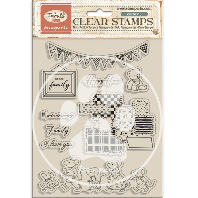 Acrylic stamp cm 14x18 - Family party