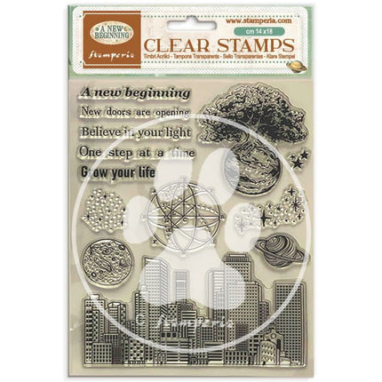Acrylic stamp cm 14x18 - A new Beginning