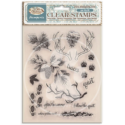 Decorative Acrylic stamp design for Art and Craft cm 14x18 - White Christmas