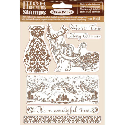 HD Natural Rubber Stamp  cm.14x18 Winter Time