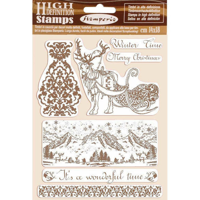 HD Natural Rubber Stamp  cm.14x18 Winter Time