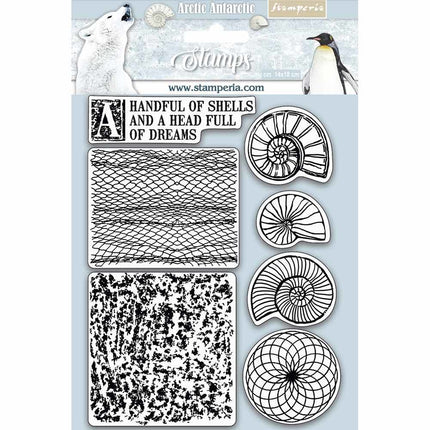 HD Natural Rubber Stamp  cm.14x18 Shells