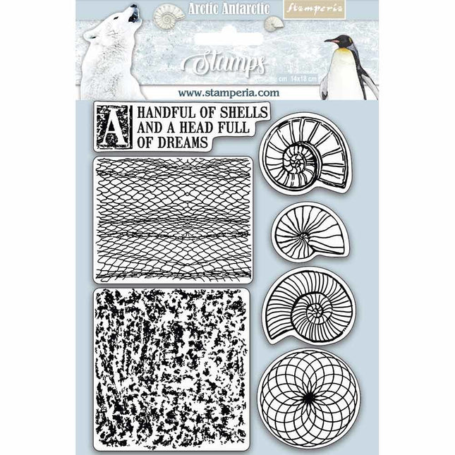 HD Natural Rubber Stamp  cm.14x18 Shells