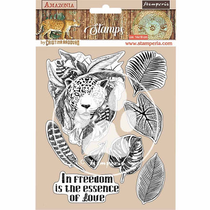 HD Natural Rubber Stamp 14x18 cm - Amazonia jaguar