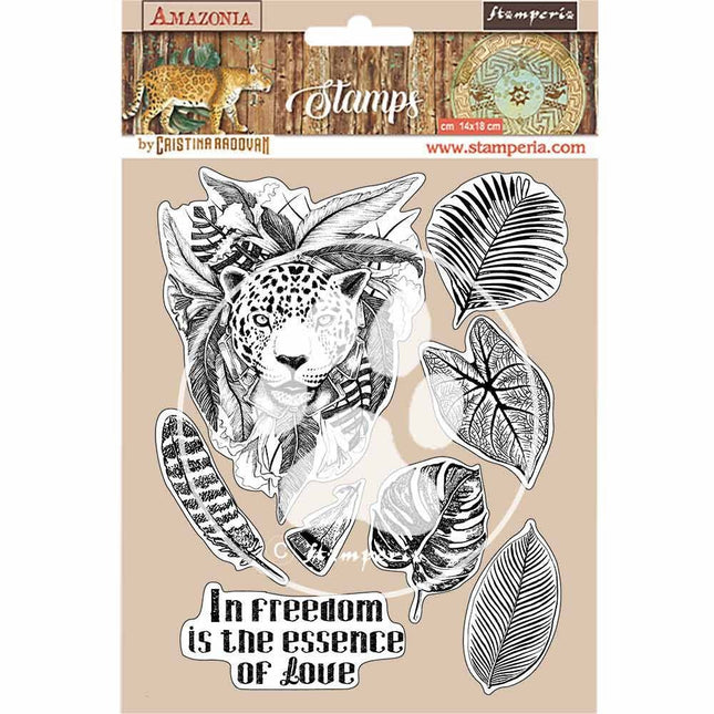 HD Natural Rubber Stamp 14x18 cm - Amazonia jaguar