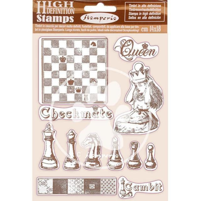 HD Natural Rubber Stamp 14x18 cm - Alice checkmate