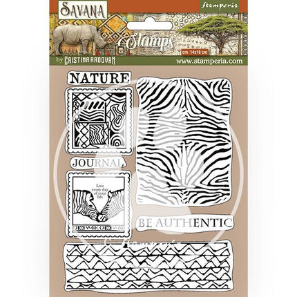 HD Natural Rubber Stamp cm 14x18 - Savana zebra texture