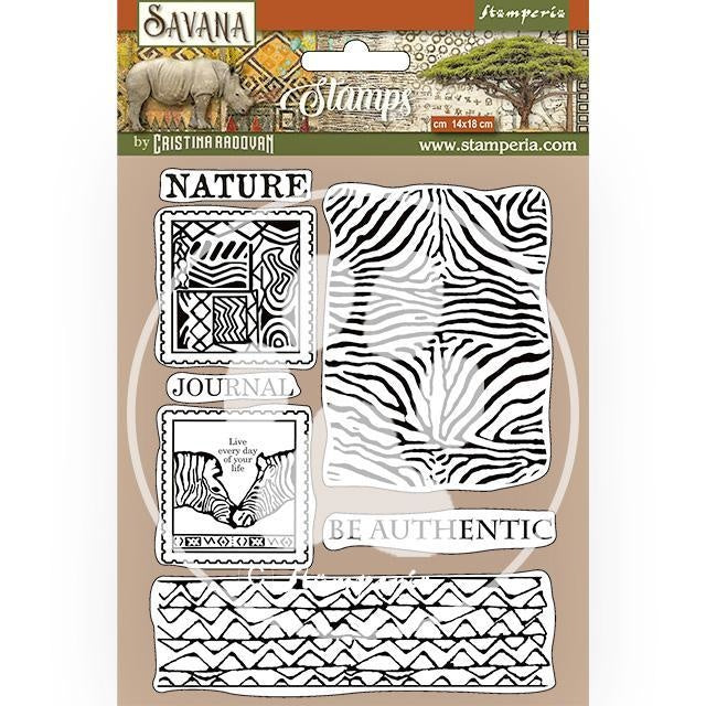 HD Natural Rubber Stamp cm 14x18 - Savana zebra texture