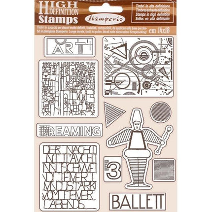 HD Natural Rubber Stamp cm 14x18 - Bauhaus ballet