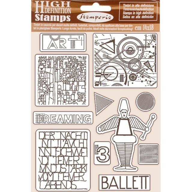 HD Natural Rubber Stamp cm 14x18 - Bauhaus ballet
