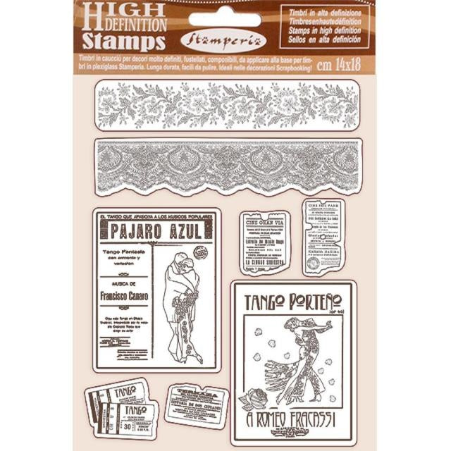 HD Natural Rubber Stamp cm 14x18 - Desire borders and frame