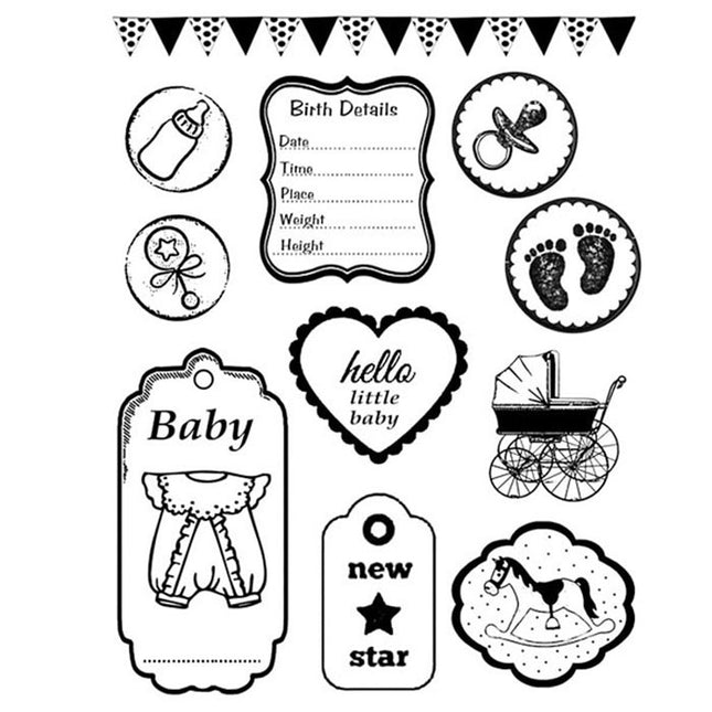 HD Natural Rubber Stamp cm. 14x18 Baby