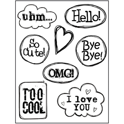 HD Natural Rubber Stamp cm.14x18 Hello clouds
